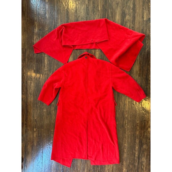 Banana Republic Oversized Double-Faced Wool Red Cape Trench Coat XL NWOT - Picture 4 of 10